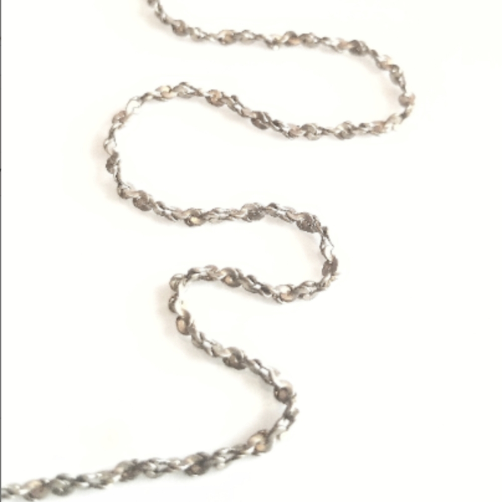 Vintage 17" silver tone thin rope chain necklace